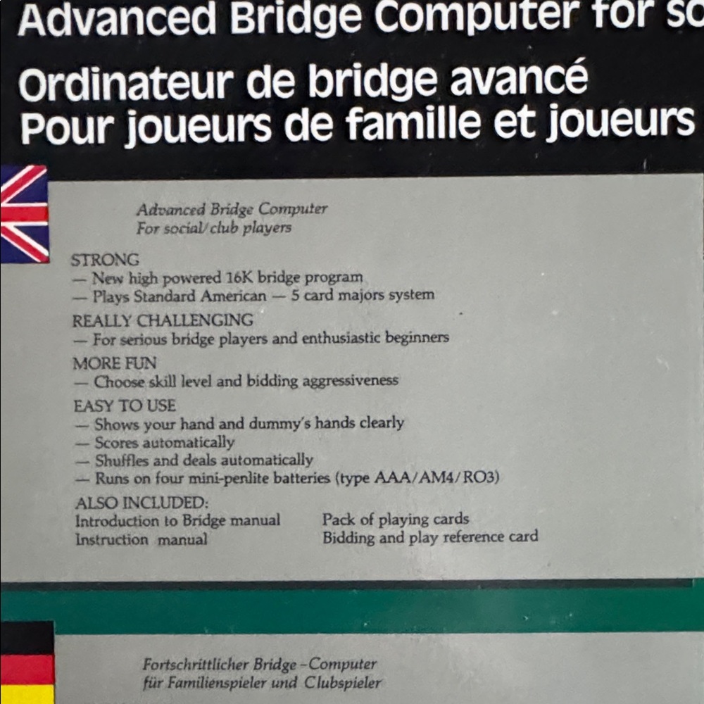 Saitek Pro Bridge 200 Advanced Bridge Computer - Picture 5 of 5